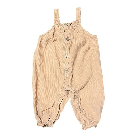 Play Up Organic Cotton Overalls 12 Months Corduroy Peach Snap - Picture 4 of 9